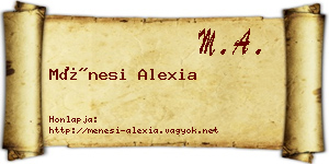 Ménesi Alexia névjegykártya